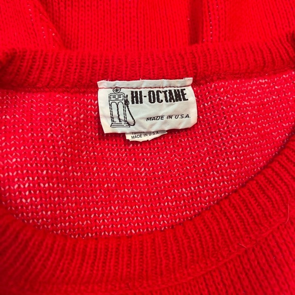 Vintage Red Teddy Bear Sweater Unisex M/L Kawaii 80s Novelty Knit - Picture 4 of 5